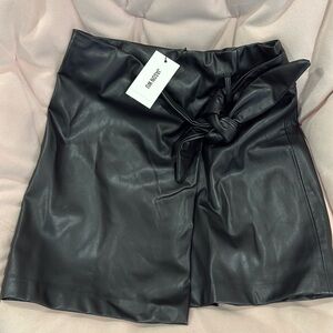 Jason Wu Faux Leather Wrap Skirt Womens Small Black Mini Modern Urban Luxury